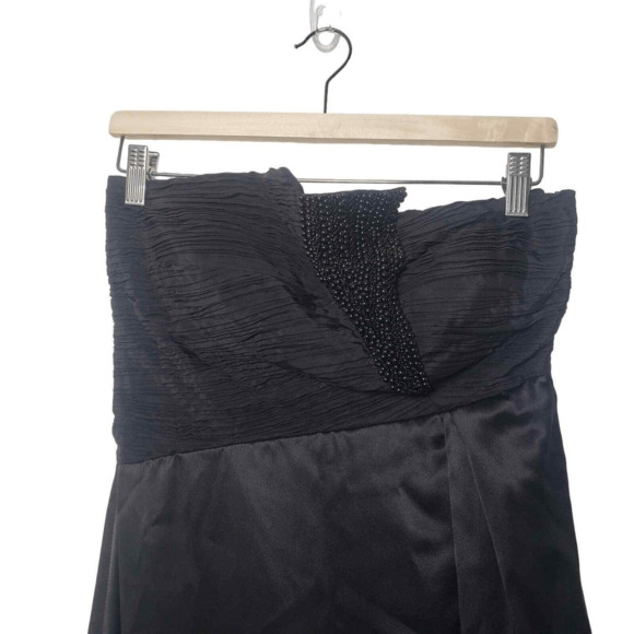 Carlos Miele strapless beaded asymmetric waist black gown Womans 38 US 8 - Picture 9 of 10